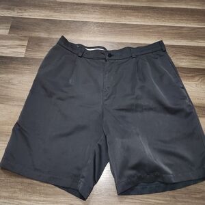 Savane Gray 100% Polyester Dress Shorts Size 33 Excellent Condition